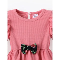 Patpat Baby Girl Clothes 2pcs Ruffled Top and Floral Leggings Set Pink