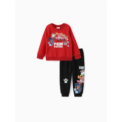 PATPAT Paw Patrol Toddler Boys/Girls 2pcs Glow in the Dark Sweatshirt and Pants Set Red