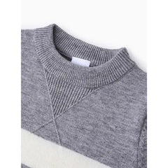 PATPAT Toddler Boy Stripe Print Sweater Grey