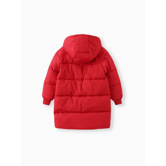 Patpat Toddler/Kid Boy/Girl Hooded Long Cotton-Padded Jacket Coat Red