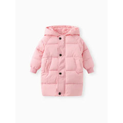 Patpat Toddler/Kid Boy/Girl Hooded Long Cotton-Padded Jacket Coat pink