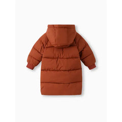 Patpat Toddler/Kid Boy/Girl Hooded Long Cotton-Padded Jacket Coat Brown