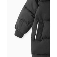 Patpat Toddler/Kid Boy/Girl Hooded Long Cotton-Padded Jacket Coat black