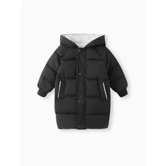 Patpat Toddler/Kid Boy/Girl Hooded Long Cotton-Padded Jacket Coat black