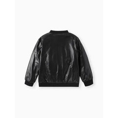 PATPAT Kid Boy Fashionable Fleece-lining Jacket Black