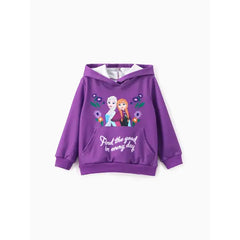 PATPAT Disney Frozen 2pcs Toddler Girls Elsa Anna Floral Long-sleeve Hoodie and Pants Set Pink