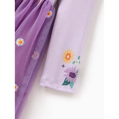 Disney Frozen Toddler Girl 1pc Naia™ Elsa Anna Floral Rainbow Dress Purple