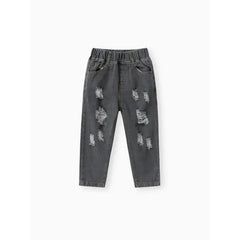 PATPAT Toddler Girl/Boy Elasticized Ripped Denim Jeans Black
