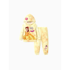 Patpat Disney Princess Toddler/Kids Girl 2pcs Character Print Long-sleeve Top and Pants Set Yellow
