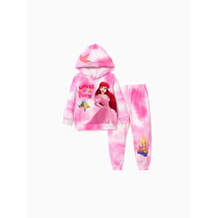 Patpat Disney Princess Toddler/Kids Girl 2pcs Character Print Long-sleeve Top and Pants Set pink