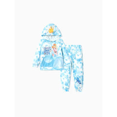 Patpat Disney Princess Toddler/Kids Girl 2pcs Character Print Long-sleeve Top and Pants Set Blue