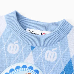 Patpat Disney Princess Toddler Girl 1pc Moana Ariel Rapunzel Cinderella Rhombus Pullover Sweater Blue