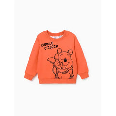Patpat Disney Winnie the Pooh Toddler Girl Character Print Long-sleeve Sweatshirt Orange