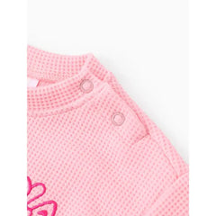Patpat Looney Tunes Baby Boy/Girl 2pcs Character Embroidered Long-sleeve Knitted Top And Pants Set pink