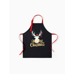 PATPAT Matching Kitchen Apron for Family Cookie Making Crew Aprons Christmas Reindeer Pattern Waterproof Adult