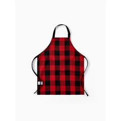 PATPAT patpat Christmas Apron Red&Black Plaid 100% Cotton Kitchen Matching Aprons for Family Adult