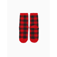 PATPAT Christmas Socks Family Matching Classic Red&Black Plaid Socks for woman