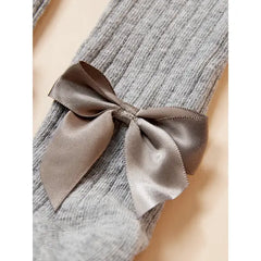 Baby / Toddler / Kid Solid Bowknot Stockings Light grey