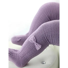PATPAT Baby / Toddler Comfy Bow Decor Tights for Girls Lavender