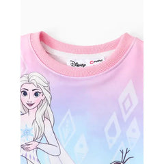 PATPAT Disney Frozen Toddler Girl 1pc Elsa Anna Sequin Ruffle Dress Multicolor