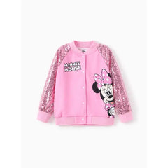 PATPAT Disney Mickey and Friends Toddler/Kid Girl 1pc Minnie Mouse/Daisy Duck Character Print Sequin Longsleeves Jacket Pink