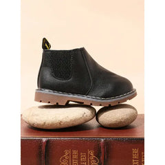 Patpat Toddler / Kids Classic Solid Casual Vintage Boots Black