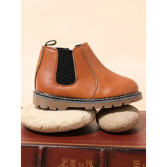 Patpat Toddler / Kids Classic Solid Casual Vintage Boots cofee