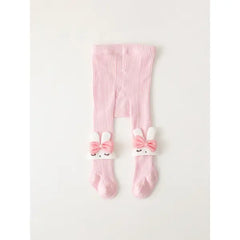 PATPAT Baby / Toddler / Kid Cartoon Rabbit Decor Solid Color Pantyhose Tights White