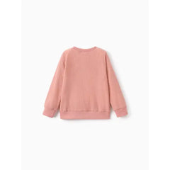 PATPAT Toddler Girl/Boy Rainbow Embroidered Waffle Sweatshirt Pink