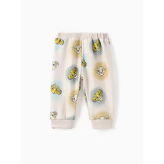 Patpat Disney Lion King Baby/Toddler Unisex 2pcs Simba Pattern Striped Sweatshirt And Pants Set light Apricot