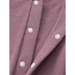 Patpat Baby Boy/Girl Ribbed Long-sleeve Footed Snap Jumpsuit Purple