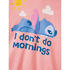 PATPAT Disney Stitch Mommy And Me 1pc Character Letter Print Hooded Sweatshirt