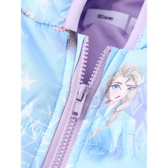Patpat Disney Frozen Toddler Girl 2pcs Elsa And Anna Gradient/Snowflakes Print Hooded Jacket Coat With Storage Bag Blue