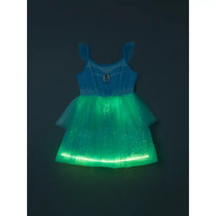 PATPAT Go-Glow Disney Princess Cindere Illuminating Dress with Light Up Layered Tulle Skirt Including Controller (Built-In Battery) Light blue