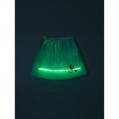 PATPAT Go-Glow Disney Princess Ariel Illuminating Multicolored Gradient Light Up Layered Tulle Skirt Including Controller (Built-In Battery)