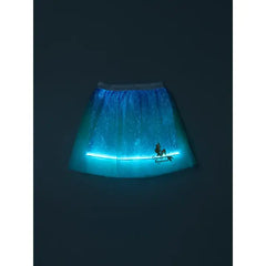 PATPAT Go-Glow Disney Princess Ariel Illuminating Multicolored Gradient Light Up Layered Tulle Skirt Including Controller (Built-In Battery)