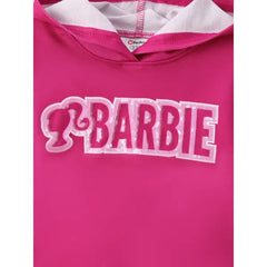 PATPAT Barbie Toddler/Kid Girl 2pcs Logo Sequin Embroidery Hoodies And Pants Set Pink