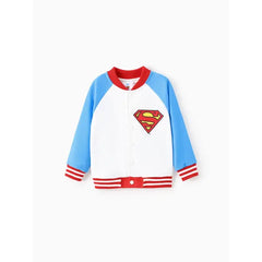 PATPAT Justice League Toddler/Kid Boy/Girl 1pc Batman/Wonder woman/Superman Colorblock Long-sleeve Jacket Blue