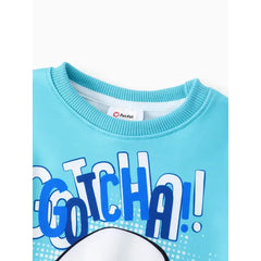 Patpat The Smurfs Baby/Toddler Boy/Girl 2pcs Character Pattern Top And Pants Set Blue