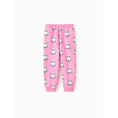 PATPAT Harry Potter Toddler/Kid gril 2pcs Owl Pattern Top And Pants Set pink