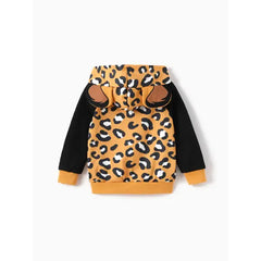 Patpat Disney Lion King Toddler 1pc Simba Leopard Allover Colorblock Print 3D Ears Hooded Jacket
