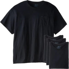 Fruit of the Loom Men's Pocket Crew Neck T-Shirt - XX-Large - Black Pack of 4