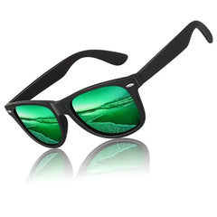 LINVO Classic Retro Polarized Black Sunglasses for Men Women Fishing Driving Hiking