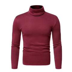 VerPetridure Men's Mock Turtleneck T-Shirts Long Sleeve Crewneck Pullover Sweater Basic Designed Elastic Undershirt Slim Fit Solid Warm Pullover Tops