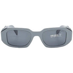 Prada PR 17WS Plastic Womens Rectangle Sunglasses Black 49mm Adult