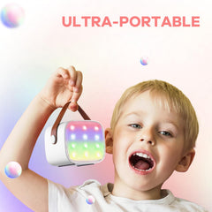 Karaoke Machine for Kids, Portable Bluetooth Speaker with Wireless Microphone for Kids, Toys Birthday Gifts for Boys 4, 5, 6, 7, 8, 9, 10 +Year Old (White), K1-L