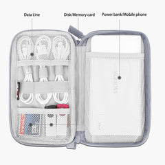 VOL USB Flash Drive Case, Portable Waterproof Electronic Accessories Bag for USB Flash Drives, SD Cards,Earphone and Other Small Accessories 6.30 x 3.54 x 1.77 Inch,Black (Grey)