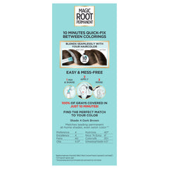 L’Oréal Paris Magic Root Rescue 10 Minute Root Hair Coloring Kit, Permanent Hair Color with Quick Precision Applicator, 100 percent Gray Coverage, 4 Dark Brown, 1 kit (Packaging May Vary)