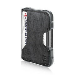 ENIGMA Dapper PU Leather Bifold Front Pocket Slim Wallet for Men, Aluminum Metal Travel Tactical RFID Blocking Card Holder Money Clip, Ideal Men's Gift (Deep Grey Tree Pattern)