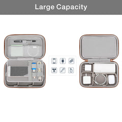 MOSISO Electronic Organizer Travel Case Compatible with MacBook Power Adapter, Compatible with Magic Mouse & Pencil, SD Card, USB Flash Disk with 4 Modular Insert & 2 Cable Tie & Snap Hook, Brown